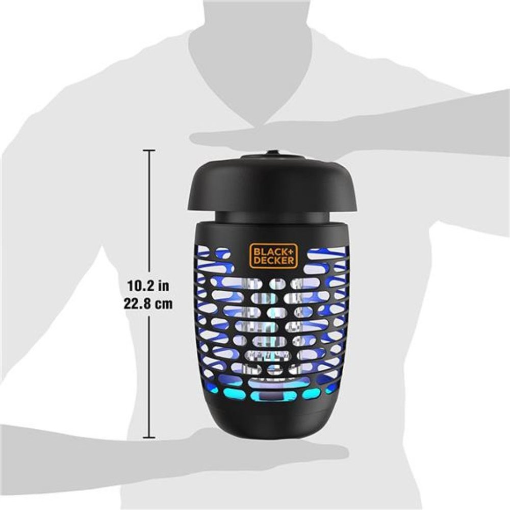 BLACK+DECKER Bug Zapper Electric Lantern with Insect Tray, 625 Square Feet
